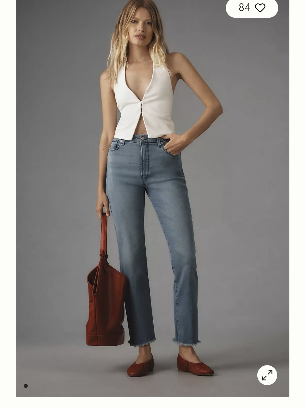 Good American Light Wash Straight Leg Jeans